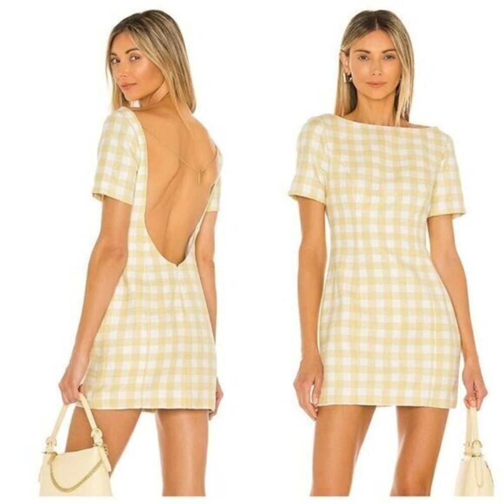 Camila Coelho Delphine Mini Dress - Yellow & White
